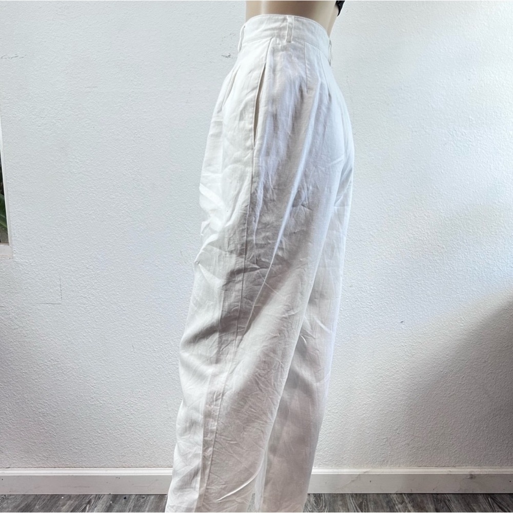 Vintage Amanda Smith Pure Linen white high rise pants size:10